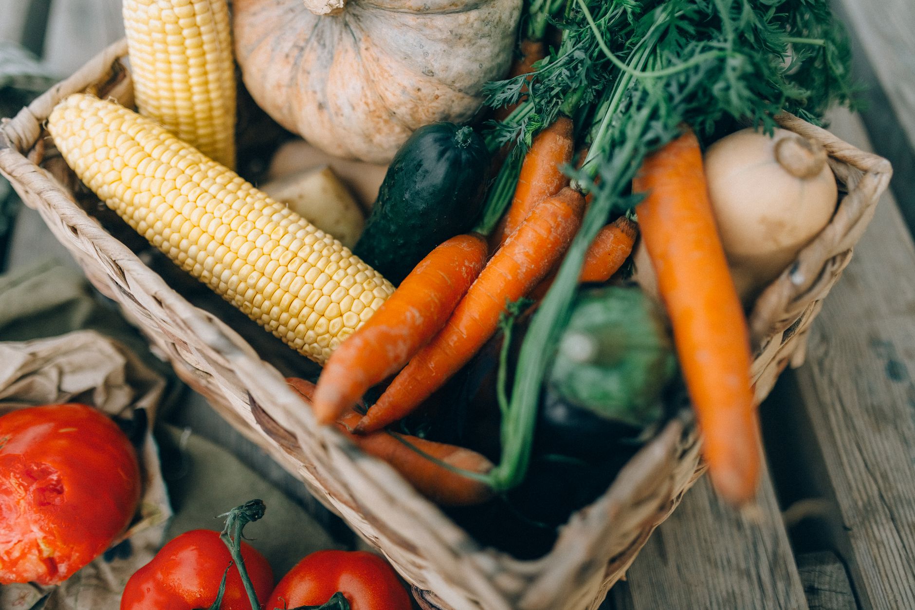 Fresh vegetables used in a targeted nutrition therapy plan